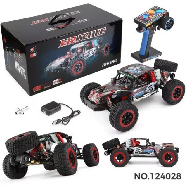 ماشین کنترلی آفرود براشلس WLtoys 124028 مقیاس 1/12 سرعت 60 کیلومتر
