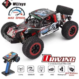 ماشین کنترلی آفرود براشلس WLtoys 124028 مقیاس 1/12 سرعت 60 کیلومتر