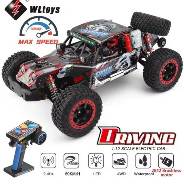 ماشین کنترلی آفرود براشلس WLtoys 124028 مقیاس 1/12 سرعت 60 کیلومتر