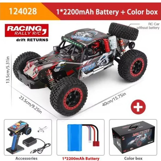 ماشین کنترلی آفرود براشلس WLtoys 124028 مقیاس 1/12 سرعت 60 کیلومتر