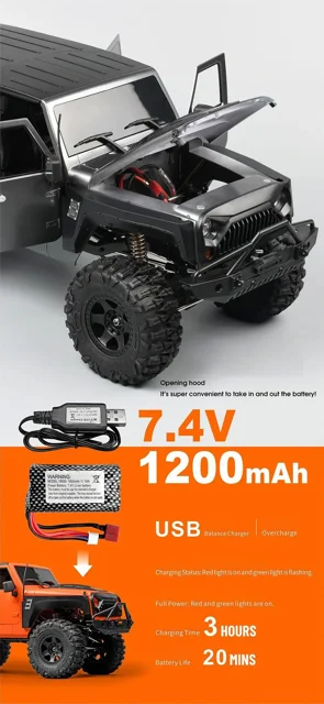 ماشین کنترلی آفرود صخره‌نورد مقیاس 1/10 فلزی MN MODELS MN222