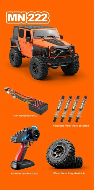 ماشین کنترلی آفرود صخره‌نورد مقیاس 1/10 فلزی MN MODELS MN222